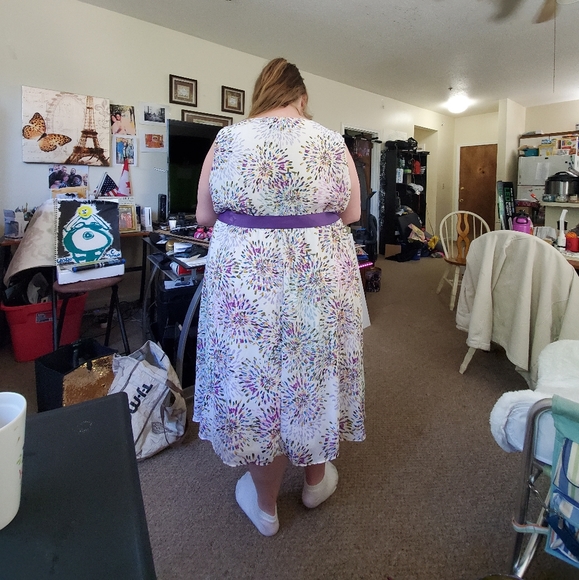 Plus size GENTLY worn multi occasion elegant dress - Picture 3 of 5